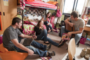 Students in residence hall