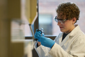 Chemistry student in lab