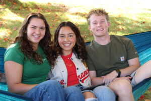 Students relaxing in the quad