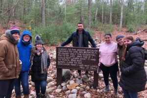 Students visiting Walden Pond