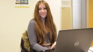 Student with laptop