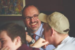 Matt Fee with Honors students