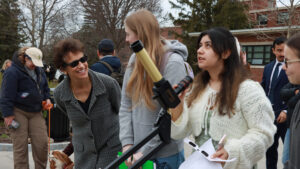 President LeMura with students