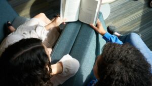 Student with Book on lap