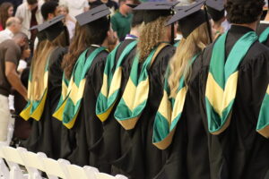 Graduate students at Commencement