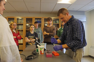 Devon Keeney with students