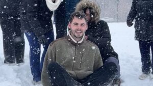 Students sledding