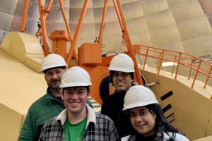 The team inside the NASA Infrared Telescope Facility