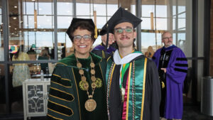President Linda LeMura and Legende McGrath '26