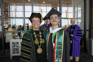 President Linda LeMura and Legende McGrath '26