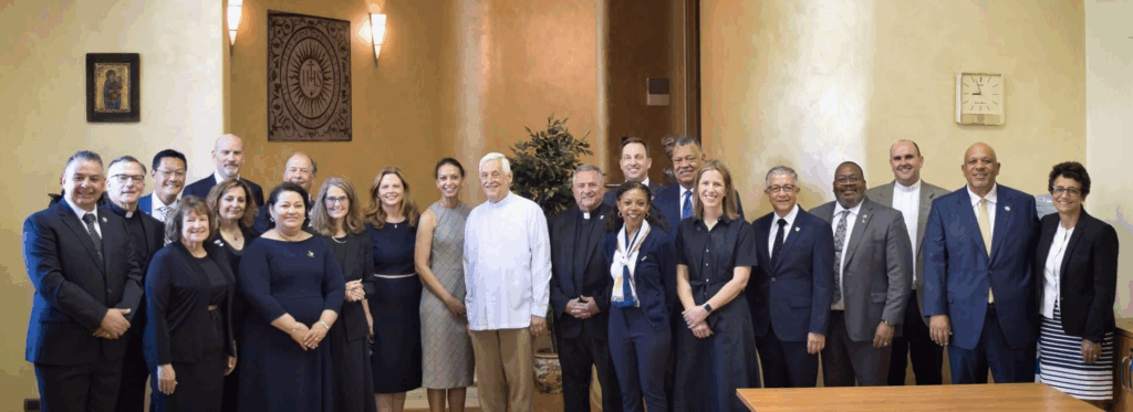 The delegation with V. Rev. Arturo Sosa, S.J., Superior General of the Society of Jesus