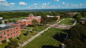 Drone view of Le Moyne's Campus