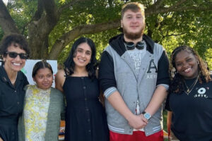 First Gen Club members with President Linda LeMura