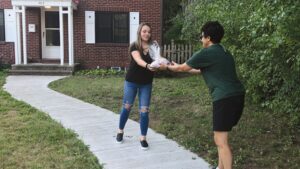 Linda LeMura with neighbor