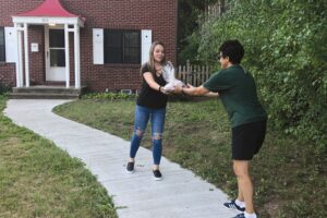 Linda LeMura with neighbor
