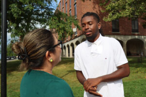 Graduate student on campus