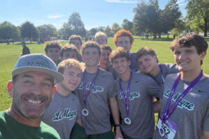 Powell and lacrosse players