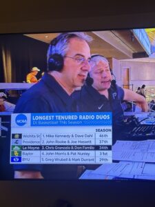 Chris Granozio ’86 and Don Familo ’86 calling a game